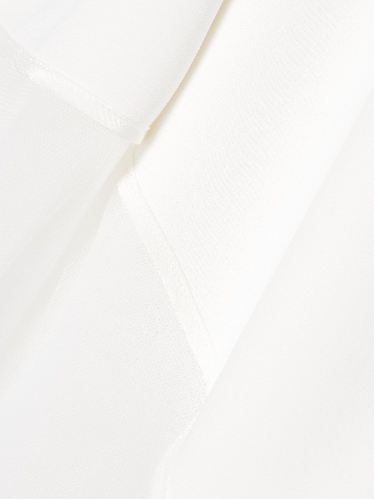 Maticevski Epitome Asymmetric Strapless Tulle-trimmed Cady Gown In White