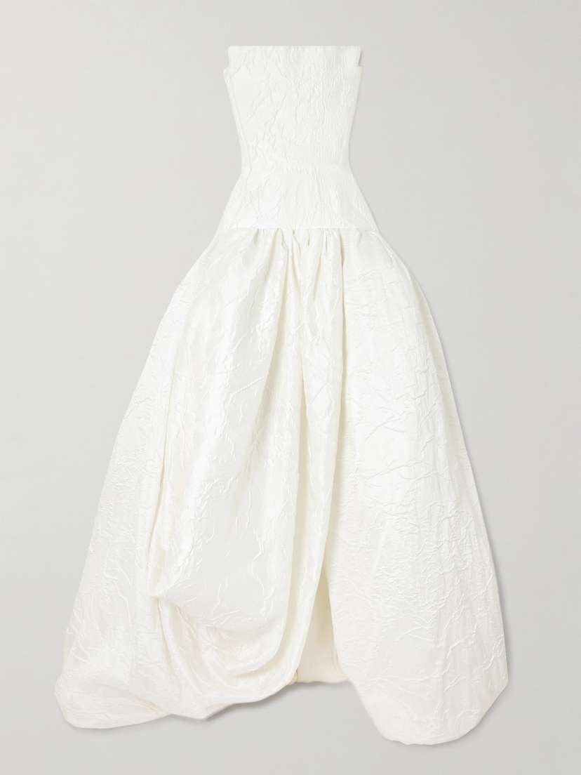 Maticevski Harlequin Strapless Wrap-effect Cloqué Gown - UK 10