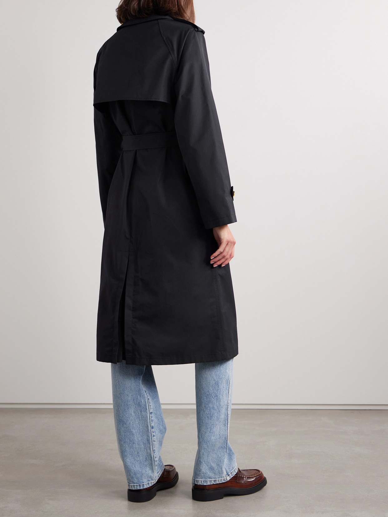 NILI LOTAN TOUSSAINT BELTED DOUBLE-BREASTED COTTON-BLEND TRENCH COAT