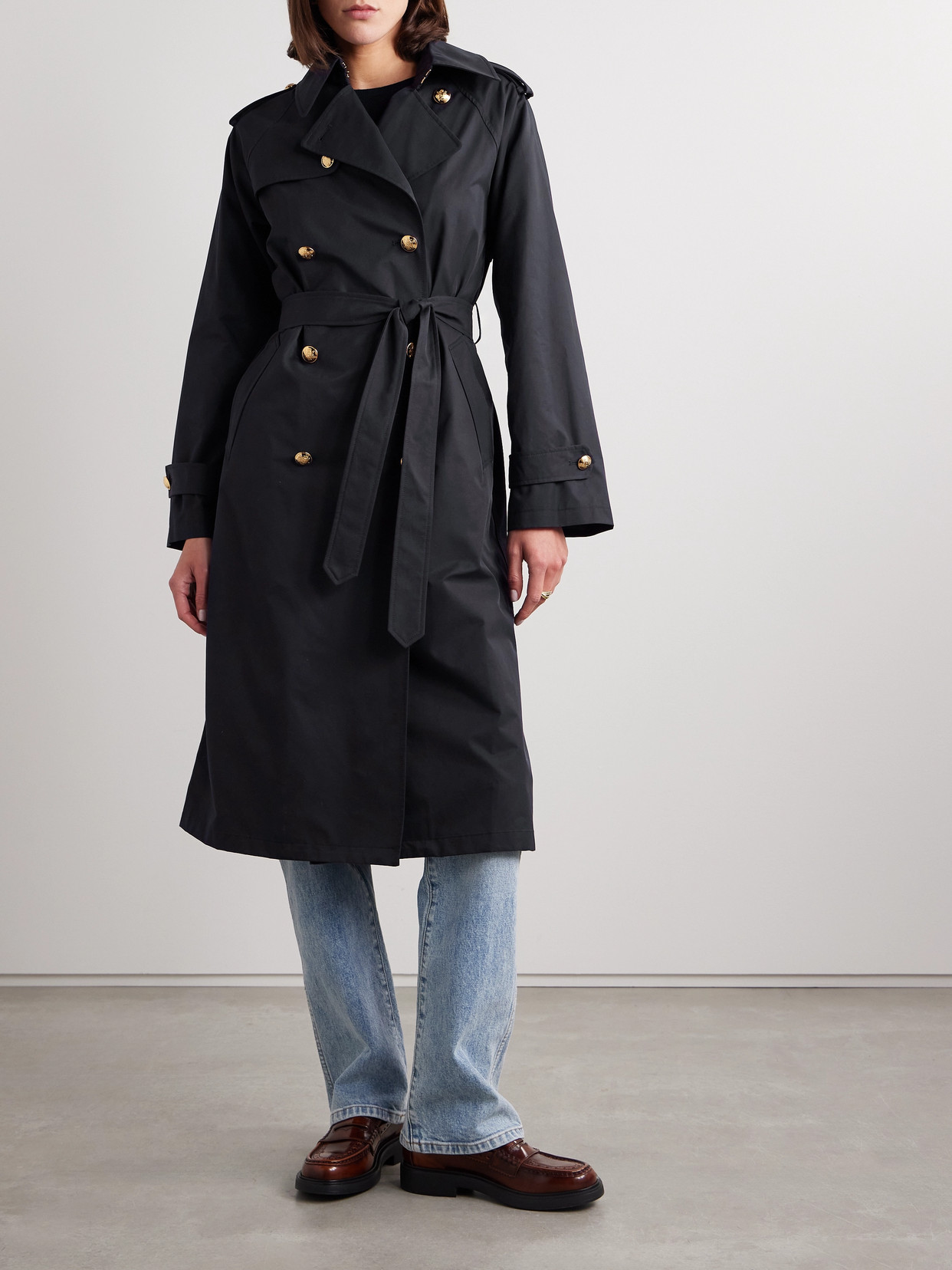 NILI LOTAN TOUSSAINT BELTED DOUBLE-BREASTED COTTON-BLEND TRENCH COAT
