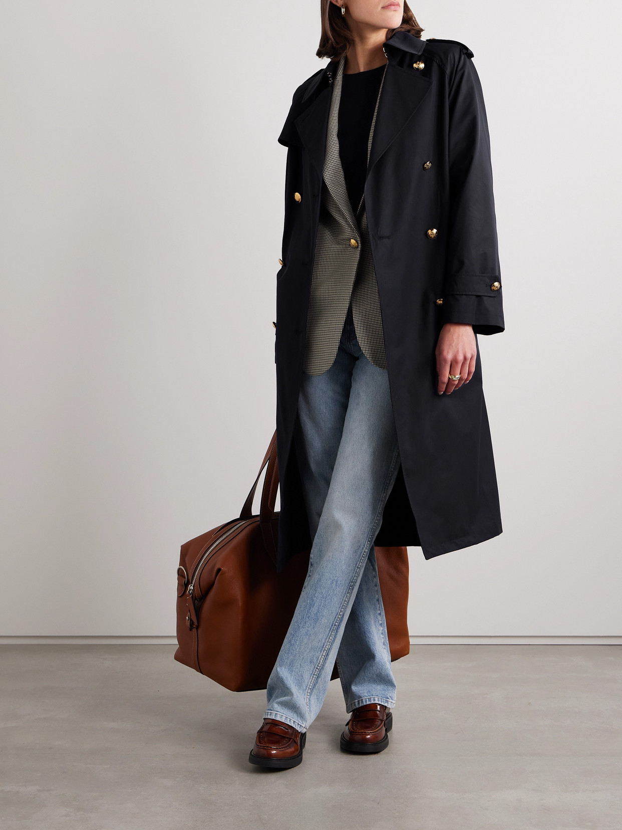 NILI LOTAN TOUSSAINT BELTED DOUBLE-BREASTED COTTON-BLEND TRENCH COAT