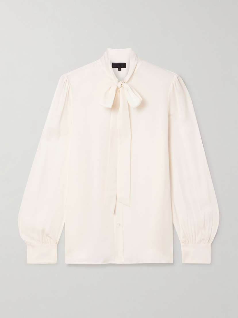 Nili Lotan Carina Pussy-bow Silk-chiffon Blouse