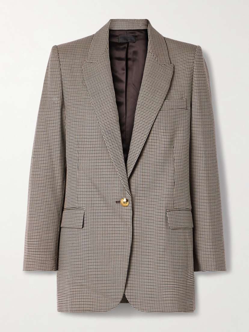 Nili Lotan Diane Houndstooth Wool-twill Blazer