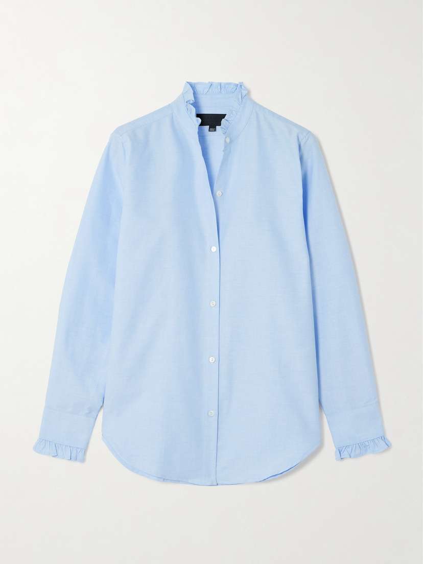 Nili Lotan Lydia Ruffled Cotton Shirt - x large
