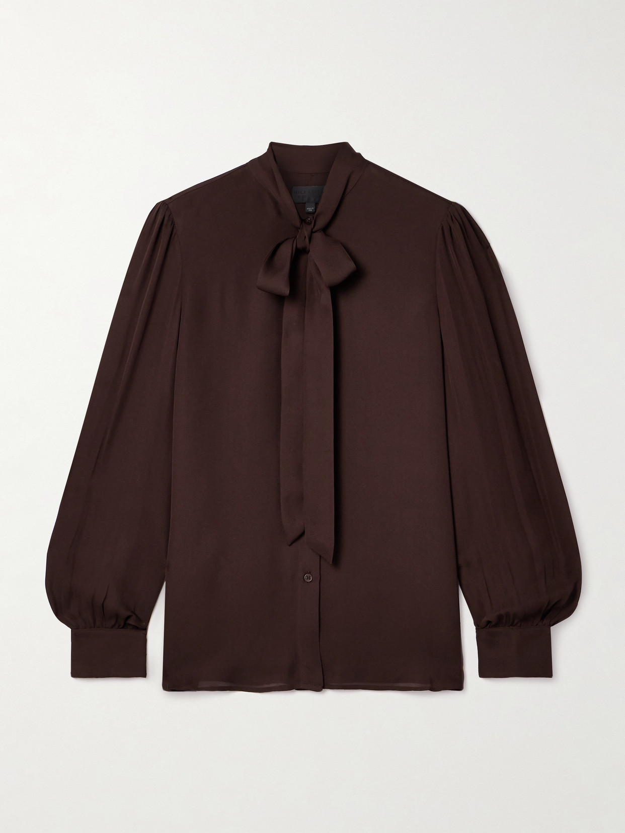 Nili Lotan - Carina Pussy-bow Silk-chiffon Blouse - Burgundy
