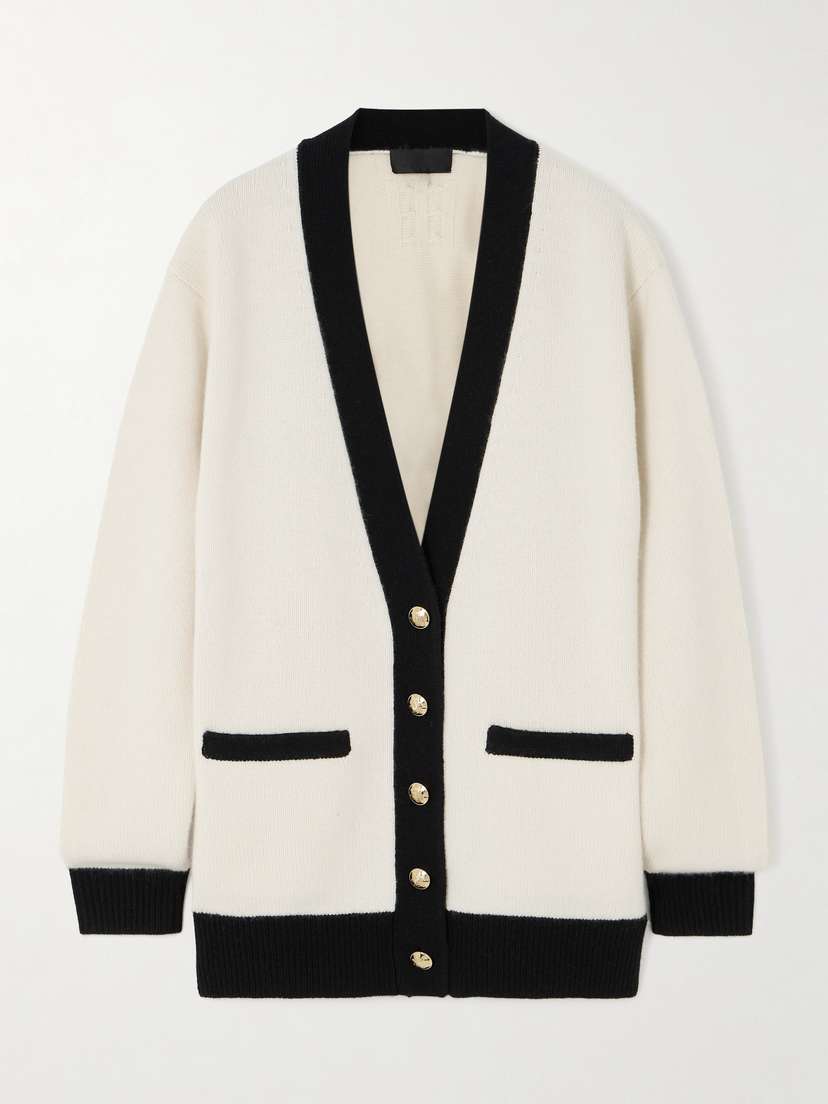 Nili Lotan Neshat Oversized Two-tone Cashmere Cardigan