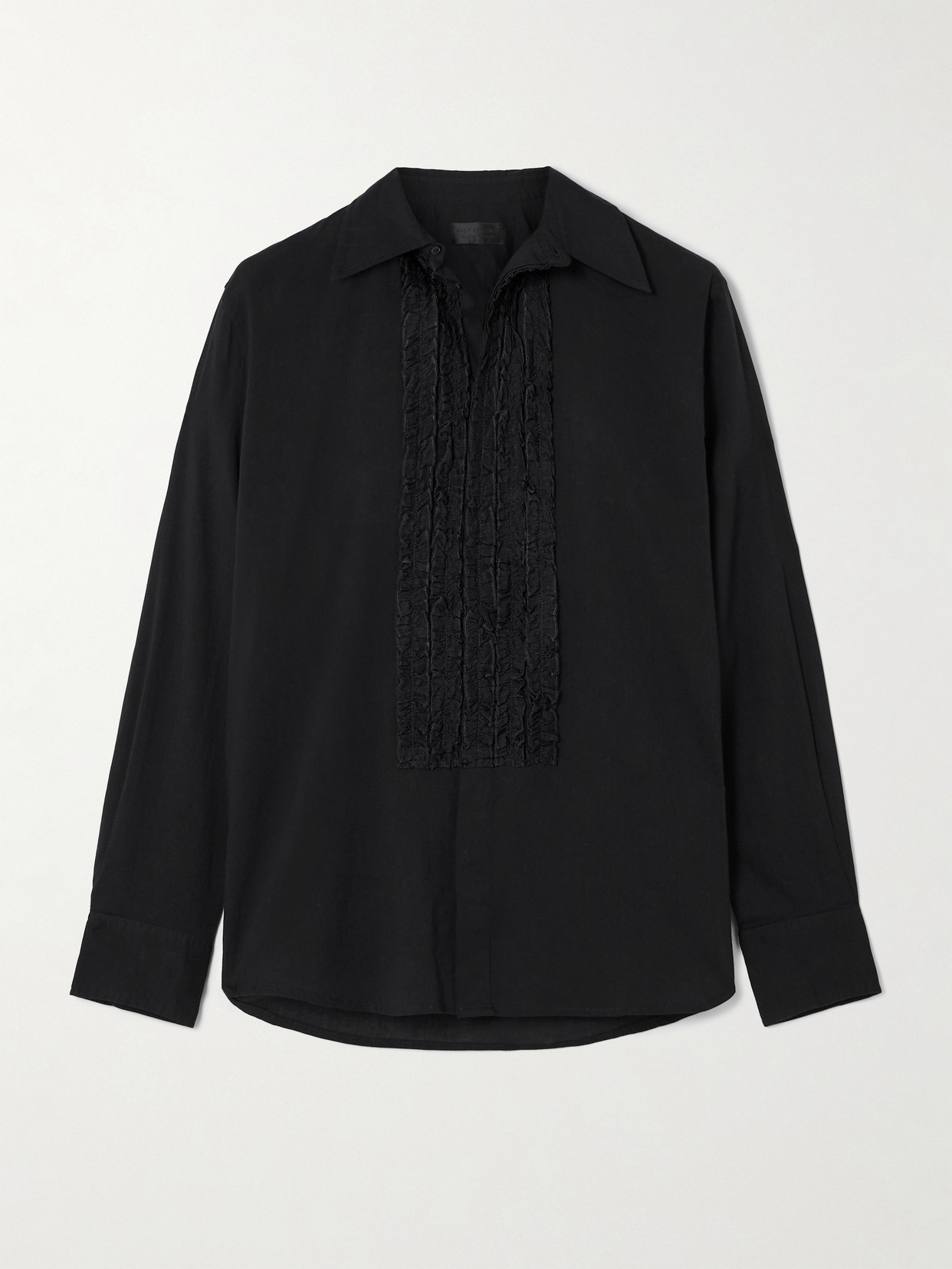 Nili Lotan Nathael Ruffled Cotton-voile Shirt In Blue