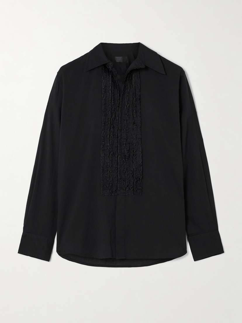 Nili Lotan Nathael Ruffled Cotton-voile Shirt