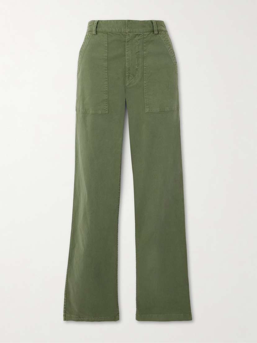 Nili Lotan Gaby Cotton-blend Twill Straight-leg Pants