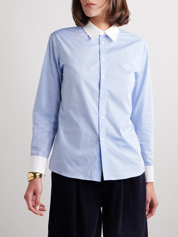 Nili Lotan Raphael two-tone cotton shirt