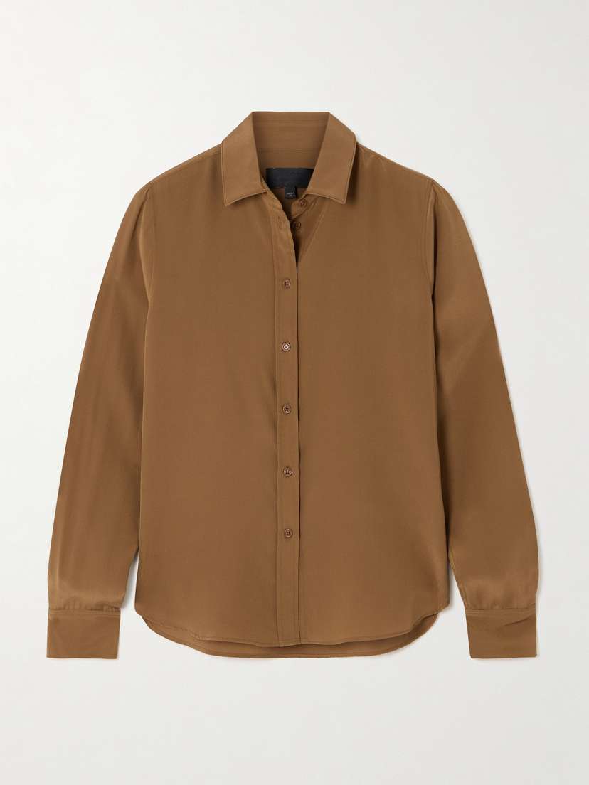 Nili Lotan Gaia Silk Crepe De Chine Shirt - x large