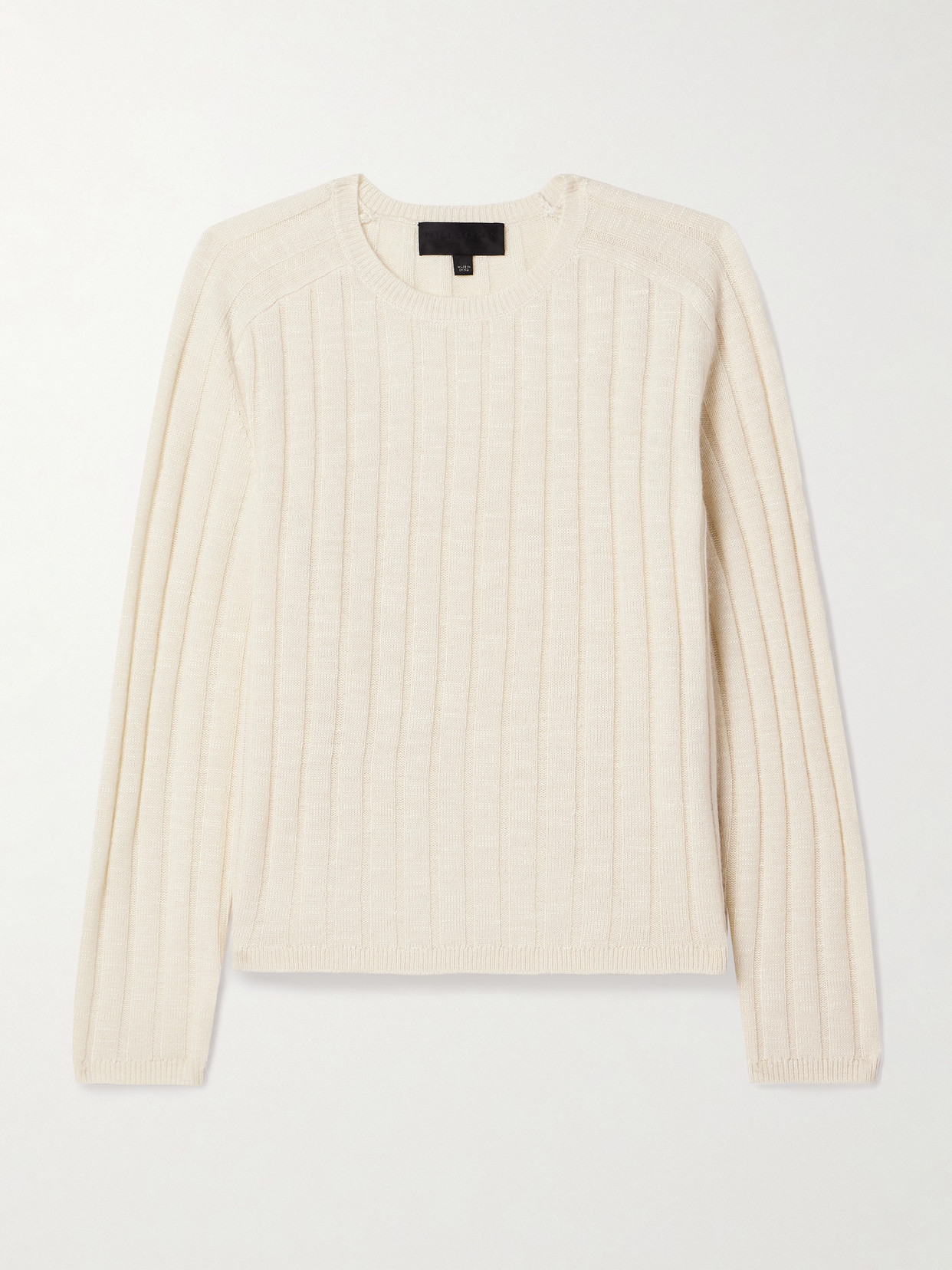 Nili Lotan Alise Ribbed Cashmere And Silk-blend Jumper In Ivory