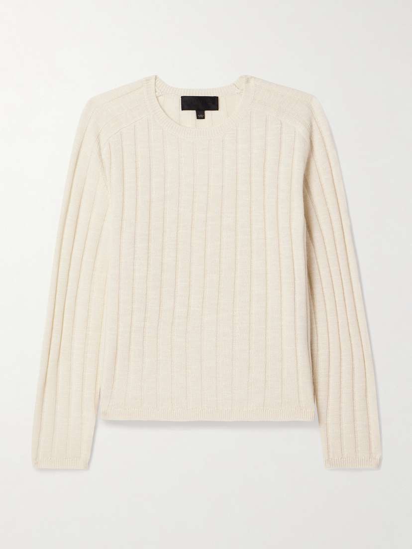 Nili Lotan Alise Ribbed Cashmere And Silk-blend Sweater