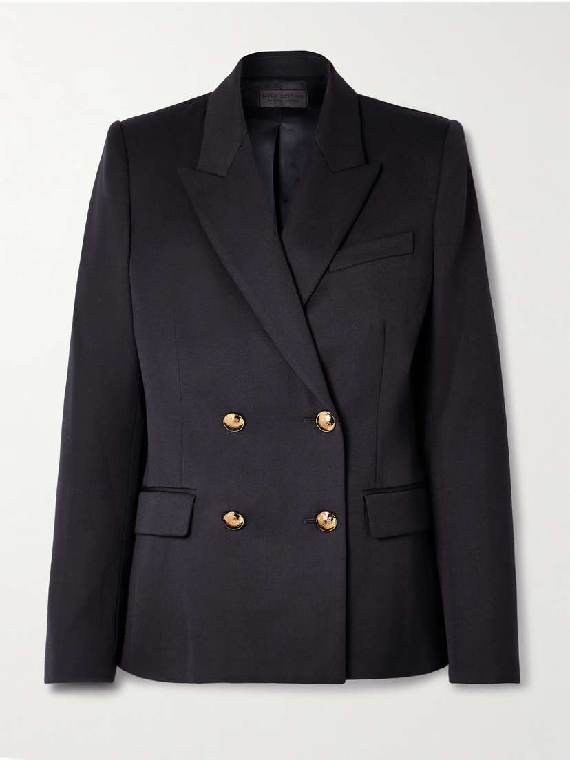 Nili Lotan Veda Double-breasted Wool-twill Blazer