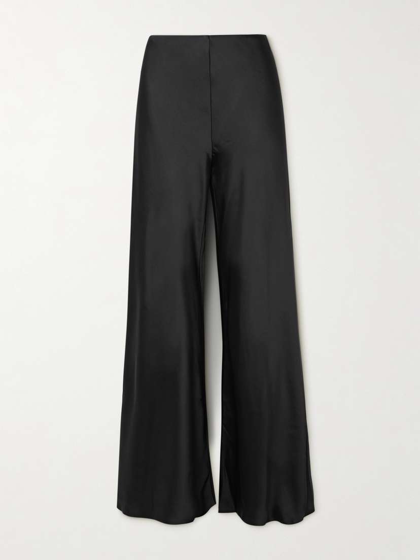 Norma Kamali Elephant Satin Wide-leg Pants - x large
