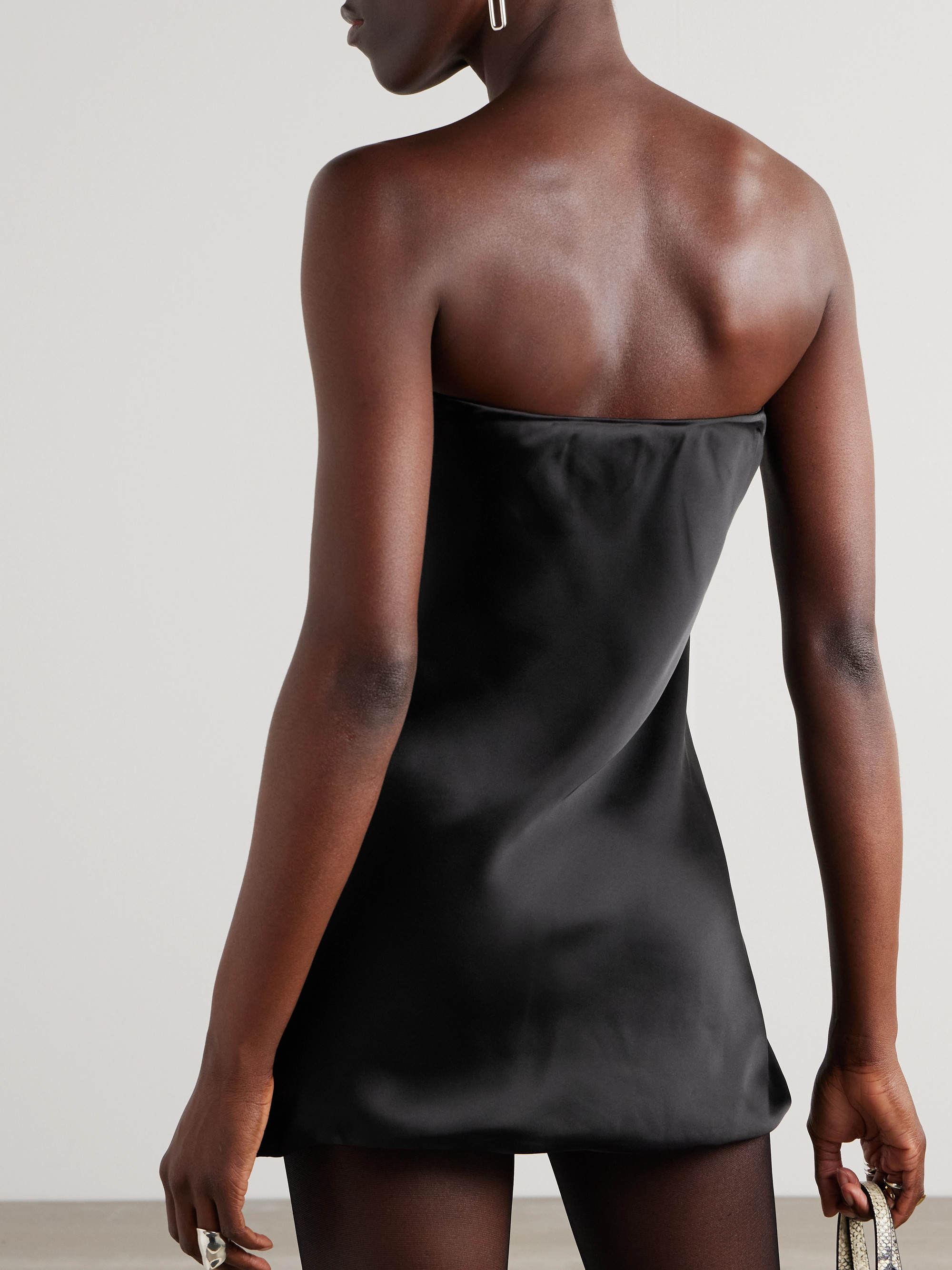Norma Kamali Strapless satin-crepe mini dress thumbnail