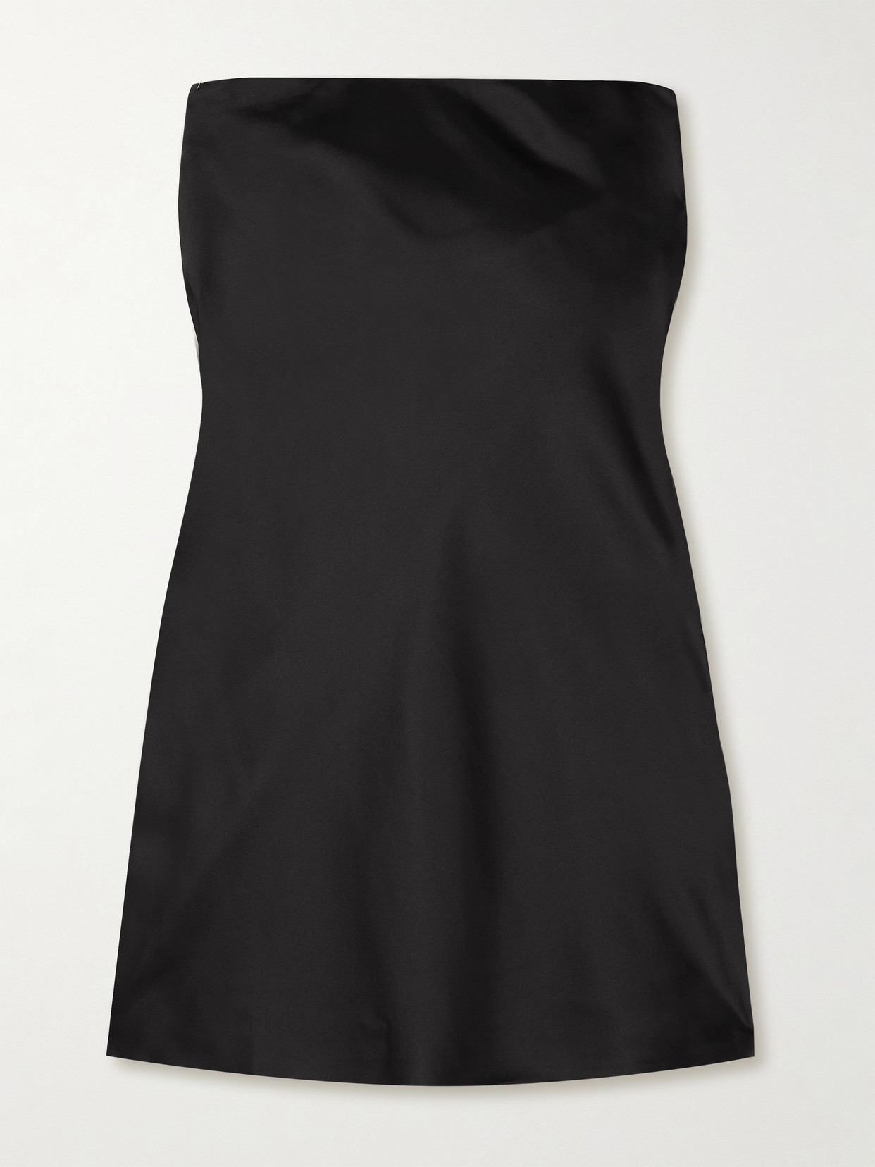 Norma Kamali Strapless Satin-crepe Mini Dress In Black