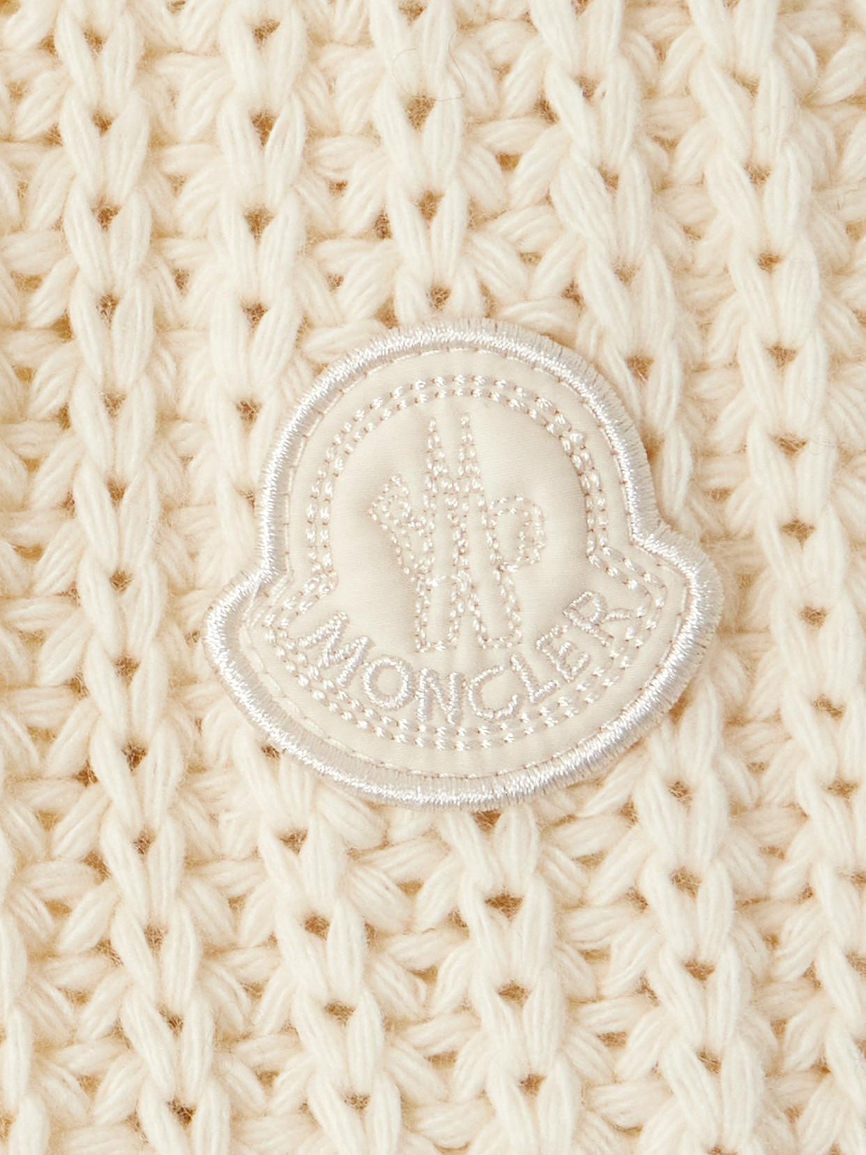 Moncler Appliquéd Quilted Shell-trimmed Wool And Cashmere-blend Down Cardigan In Cream