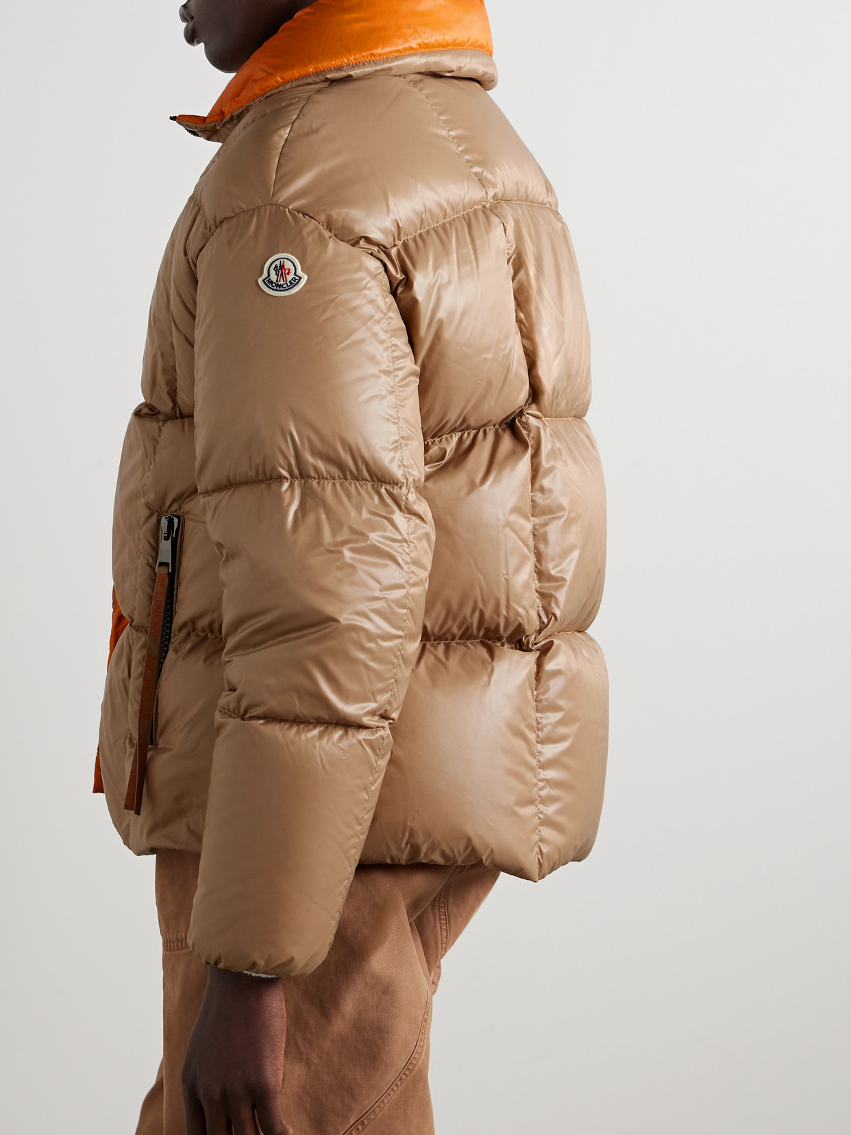 Moncler Parana Hooded Short Down Jacket, Women, Beige, Size: 3 In Brown