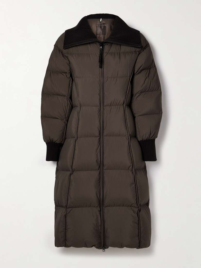 Moncler Brerelle Ribbed-knit Trimmed Quilted Shell Down Coat
