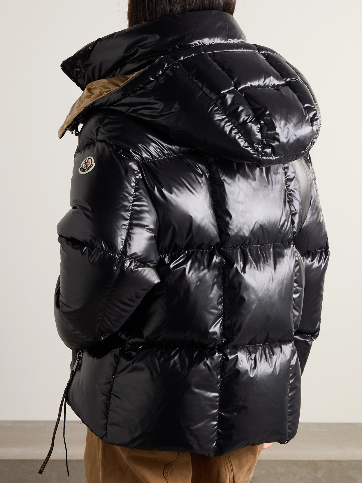 Moncler X Ee72 By Edward Enninful Lothar Glossy Down Jacket In Black