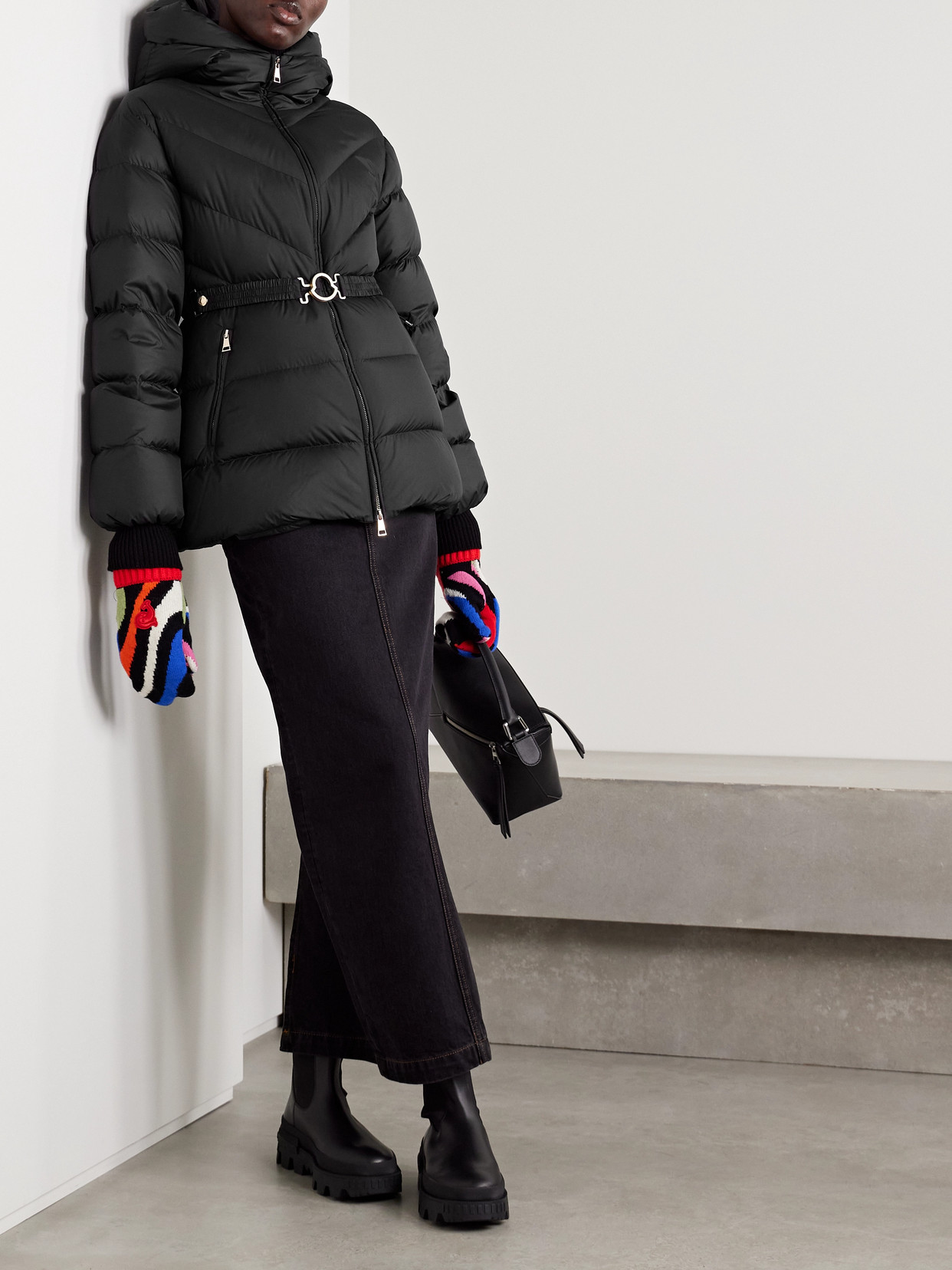 Moncler Brosse Tech Down Jacket In Black