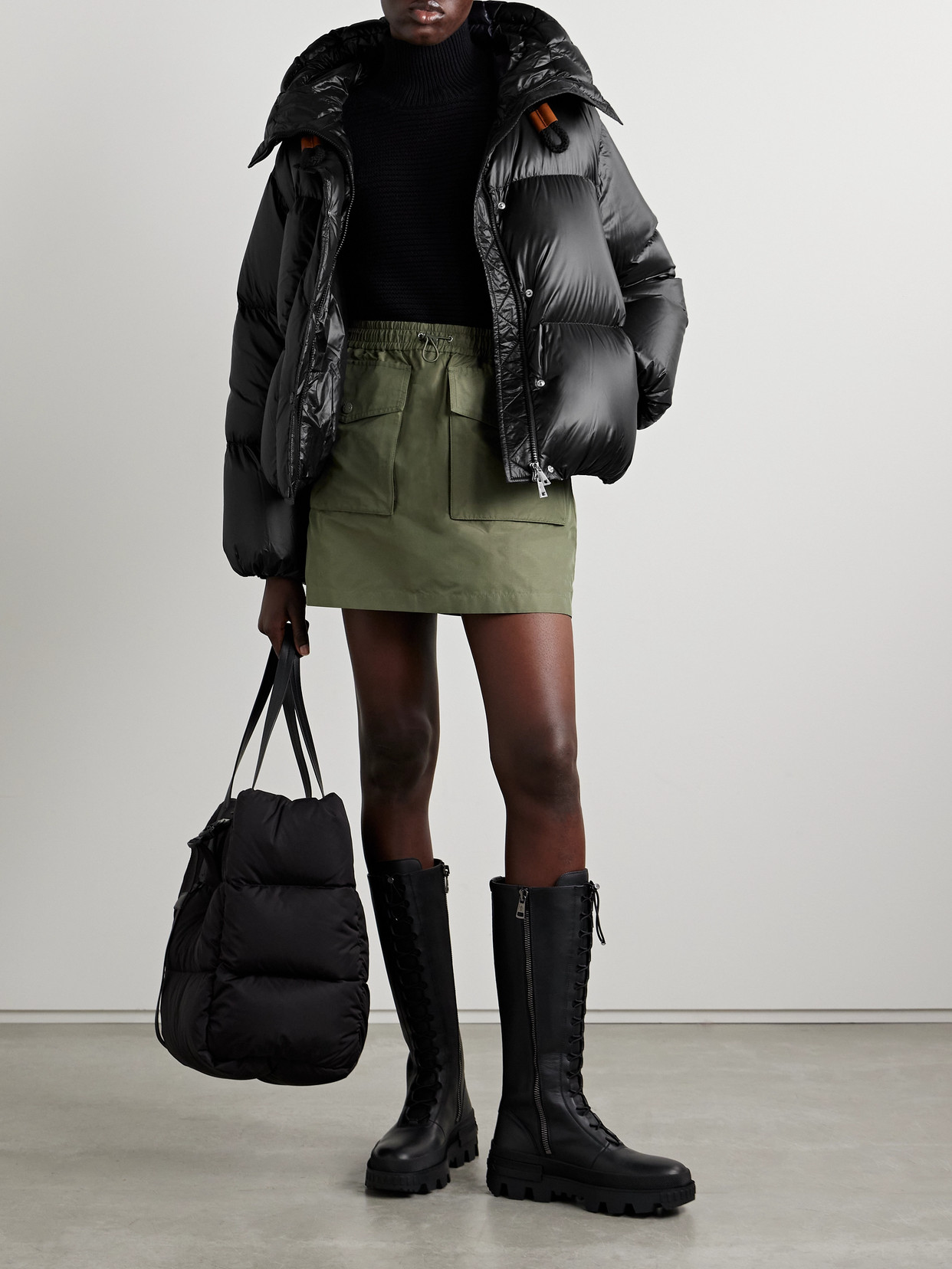 Moncler Borey Hooded Padded Quilted Shell Down Jacket In Black