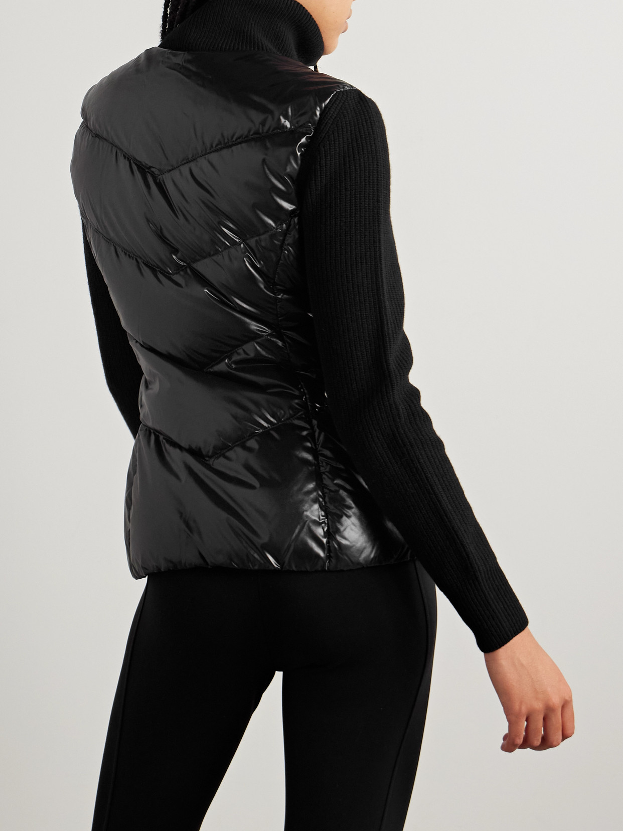Moncler Appliquéd Wool And Quilted Shell Down Jacket In Black