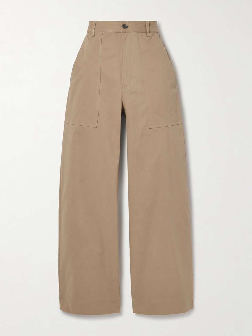 Moncler Cotton-blend Twill Wide Leg Pants