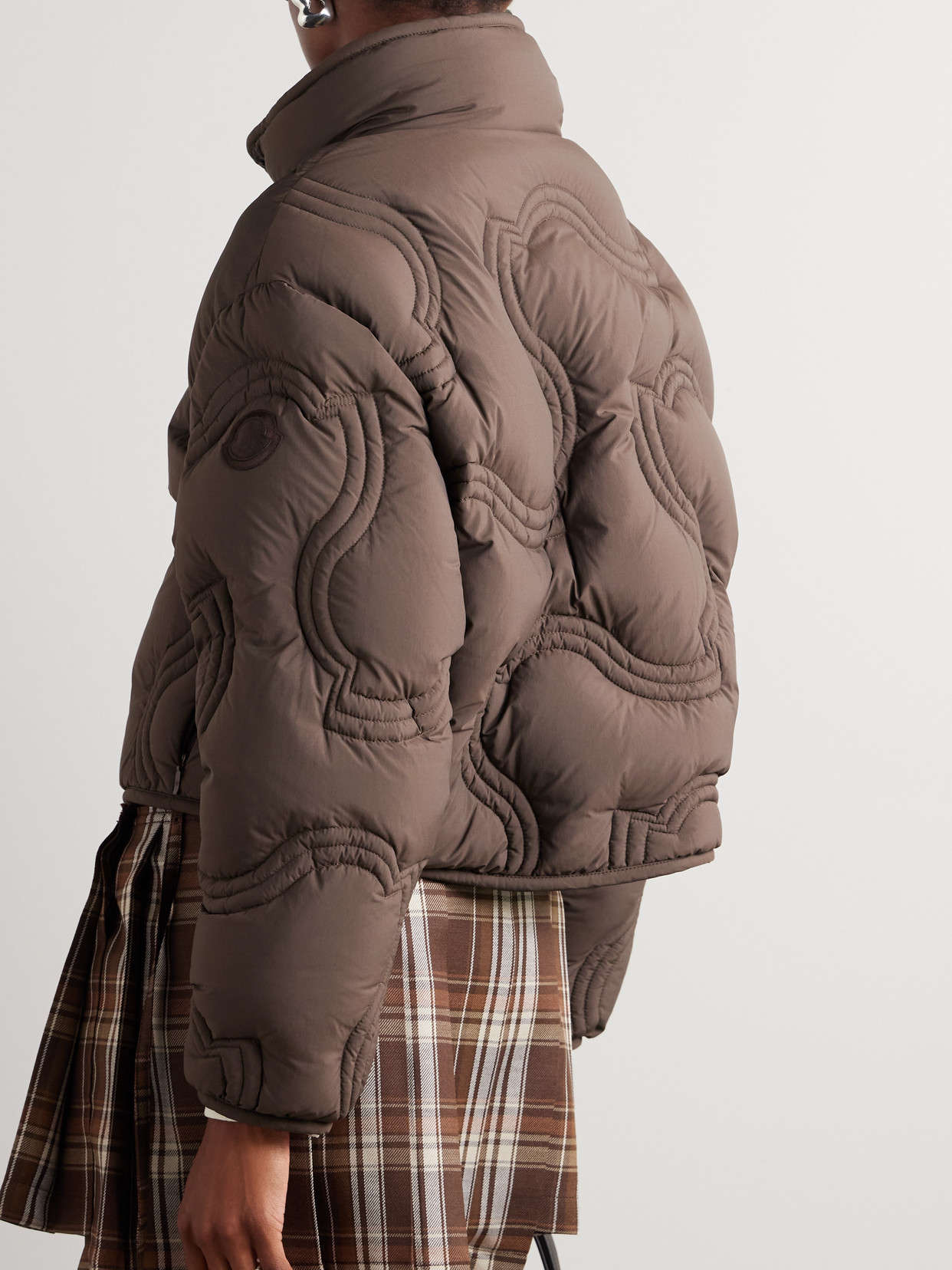 Moncler Beryl Quilted Shell Down Jacket In Brown