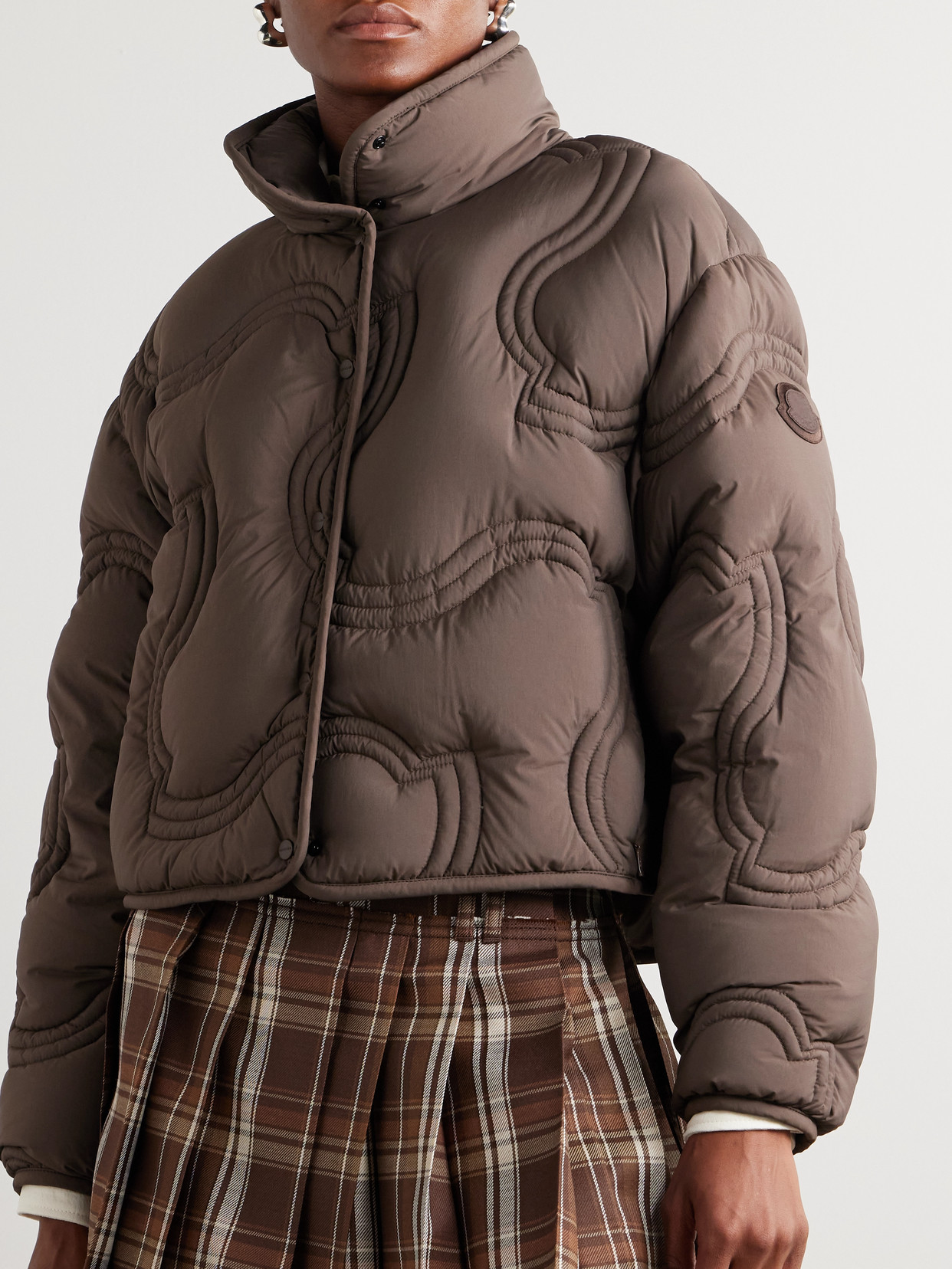 Moncler Beryl Quilted Shell Down Jacket In Brown