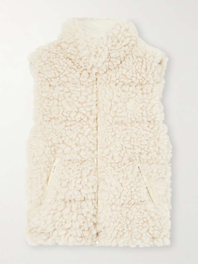Moncler Quilted Faux Shearling Down Gilet