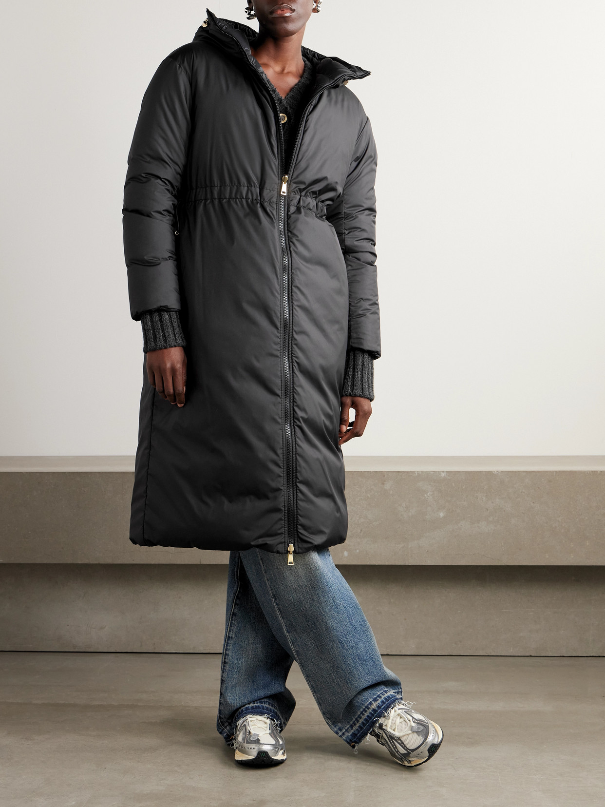 Moncler Boulogne Reversible Hooded Quilted Down Coat In Black