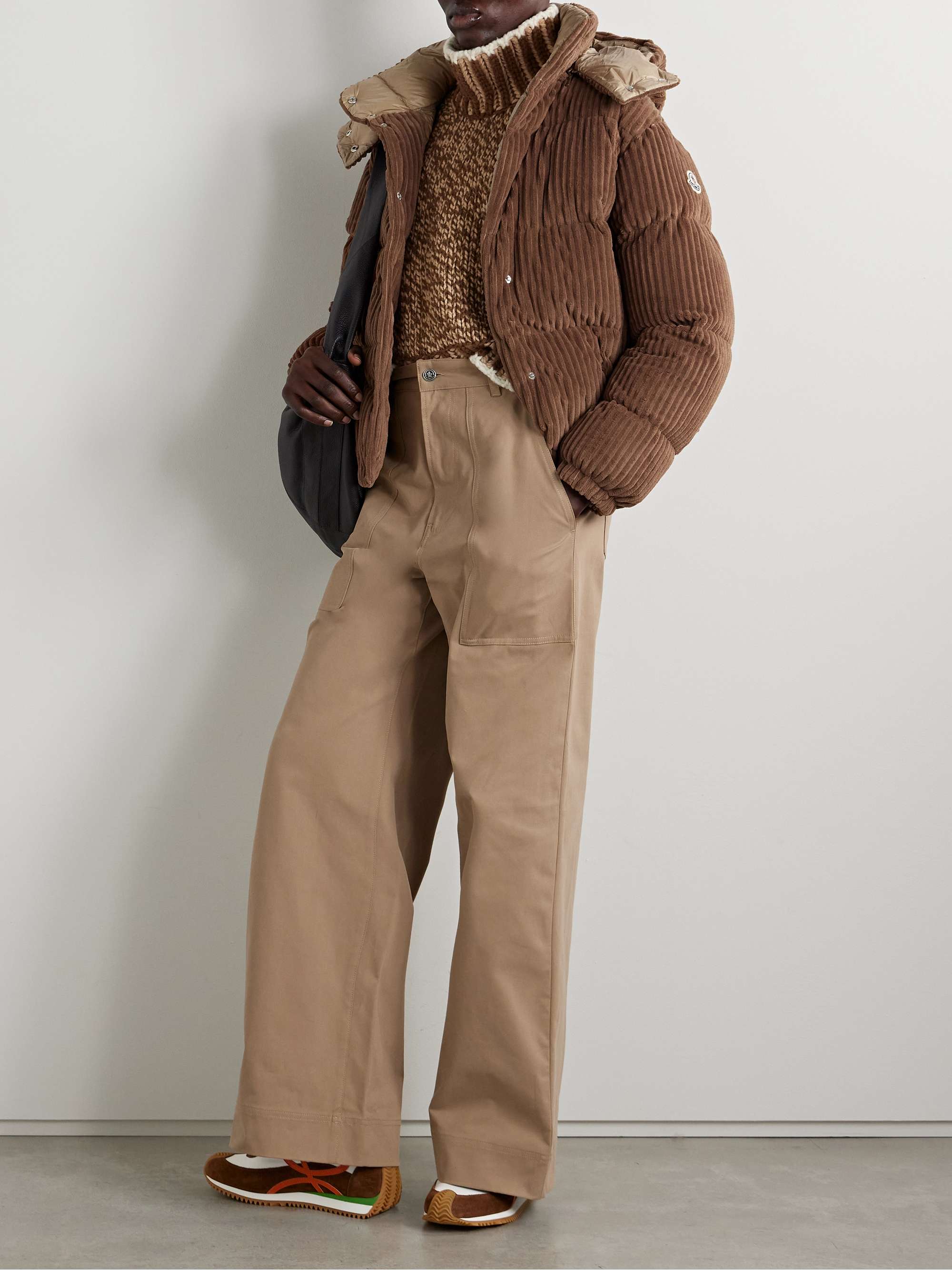 MONCLER Daos hooded padded quilted corduroy down jacket MONCLER Daos hooded padded quilted corduroy down jacket