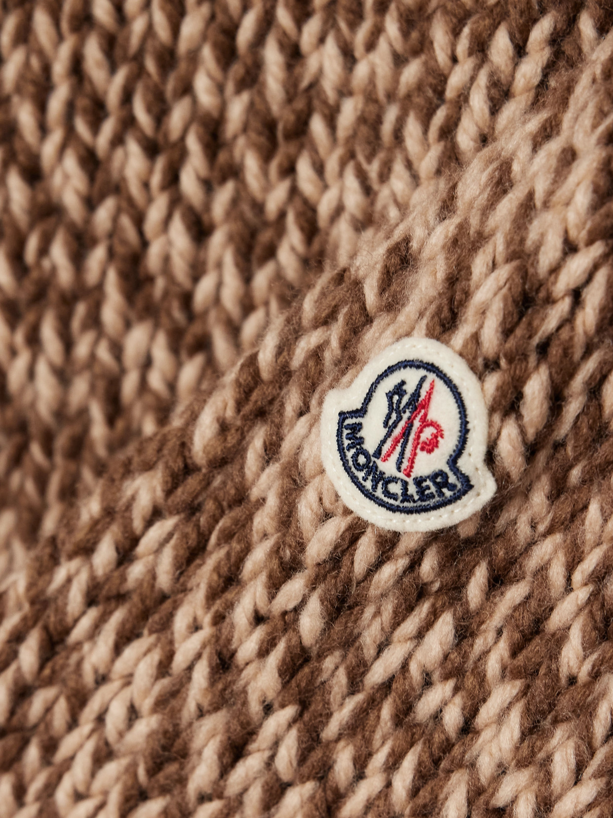 Shop Moncler Wool-blend Turtleneck Sweater In Brown