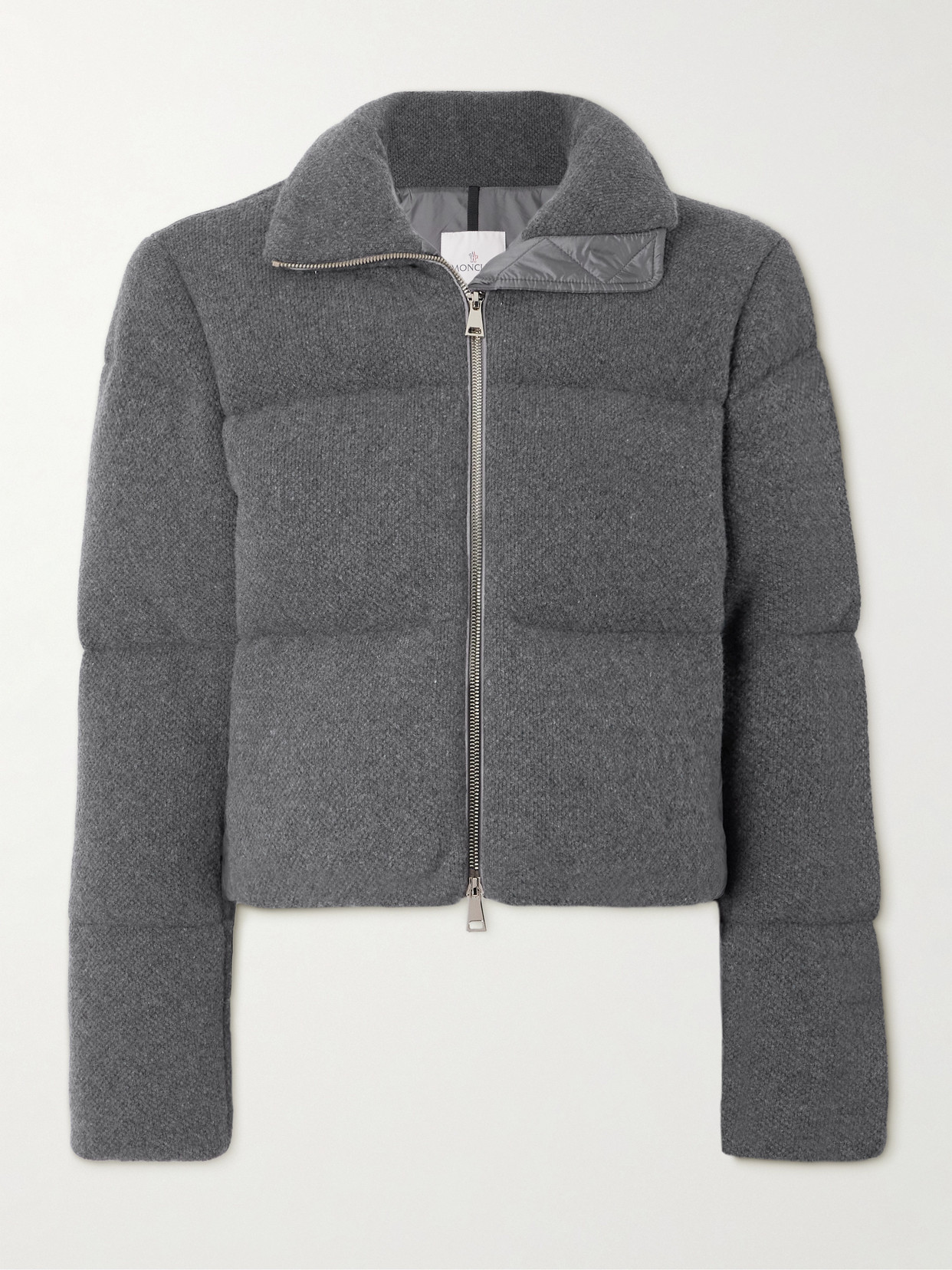 Moncler - Breze Appliquéd Quilted Flannel Down Jacket - Gray