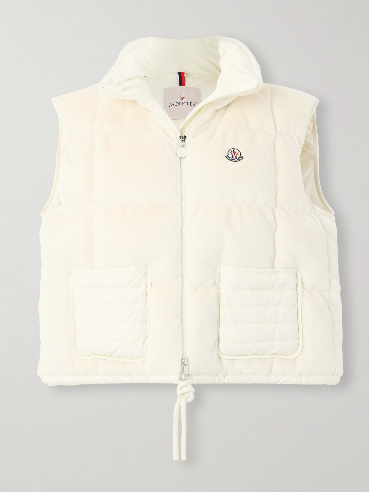 MONCLER ARQUEST PADDED QUILTED FAUX FUR AND SHELL DOWN GILET