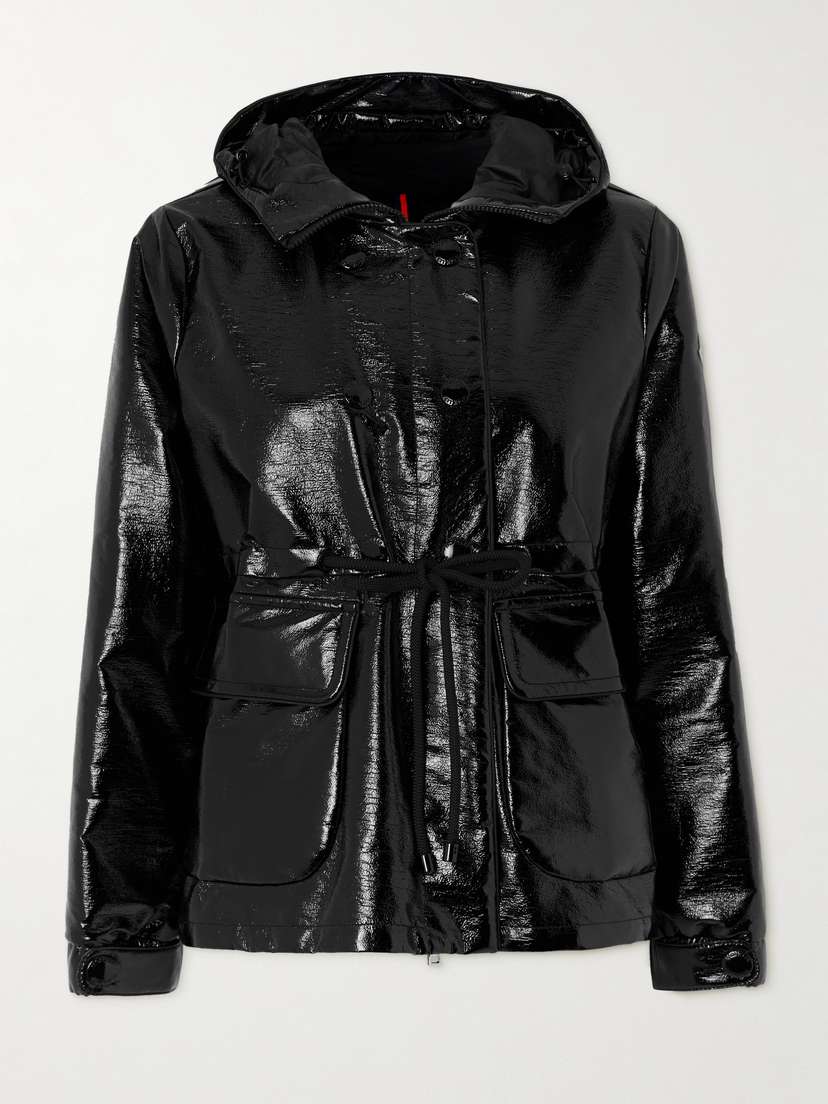 Moncler Agnou Faux Patent-leather Parka