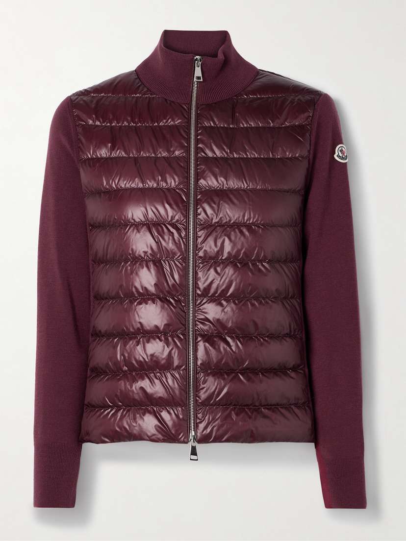 Moncler Ribbed Wool And Quilted Shell Down Jacket - xx large
