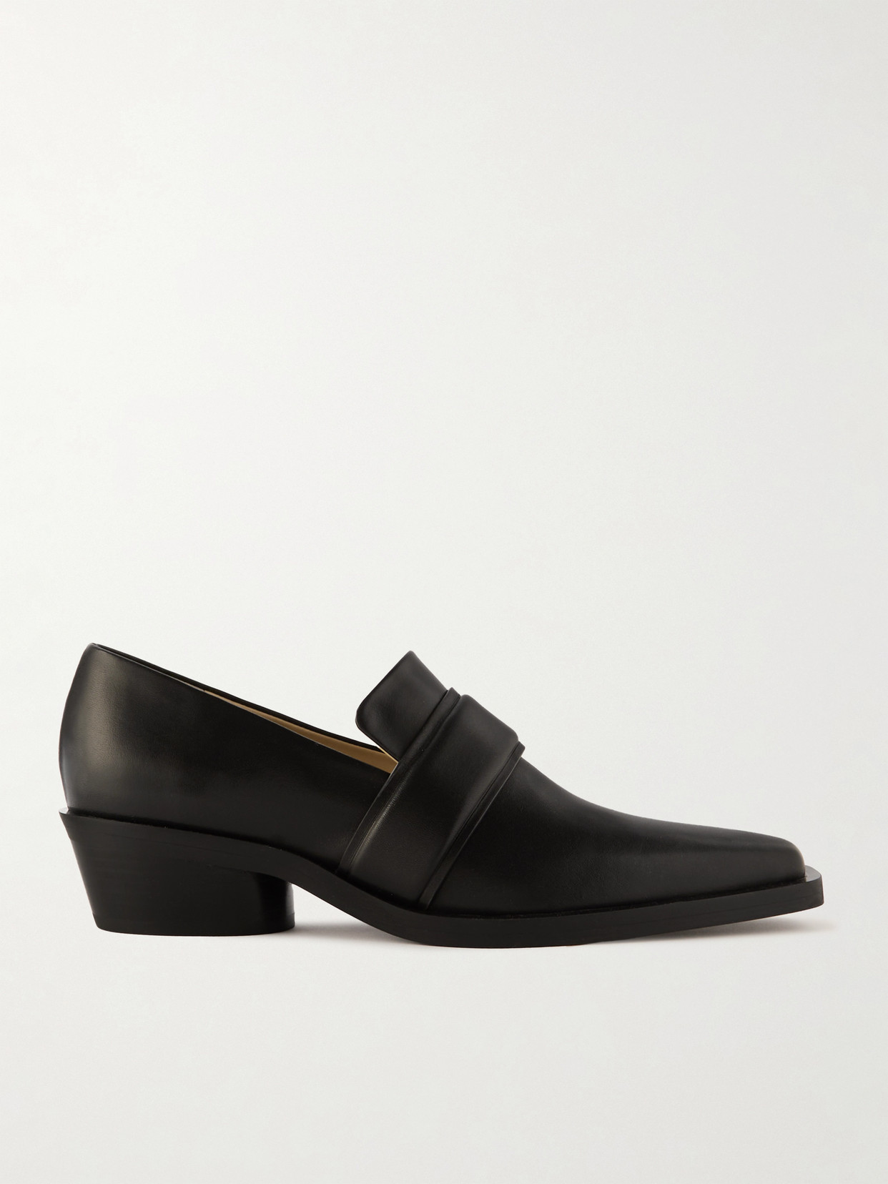 Shop Proenza Schouler Bronco Leather Loafers In Black