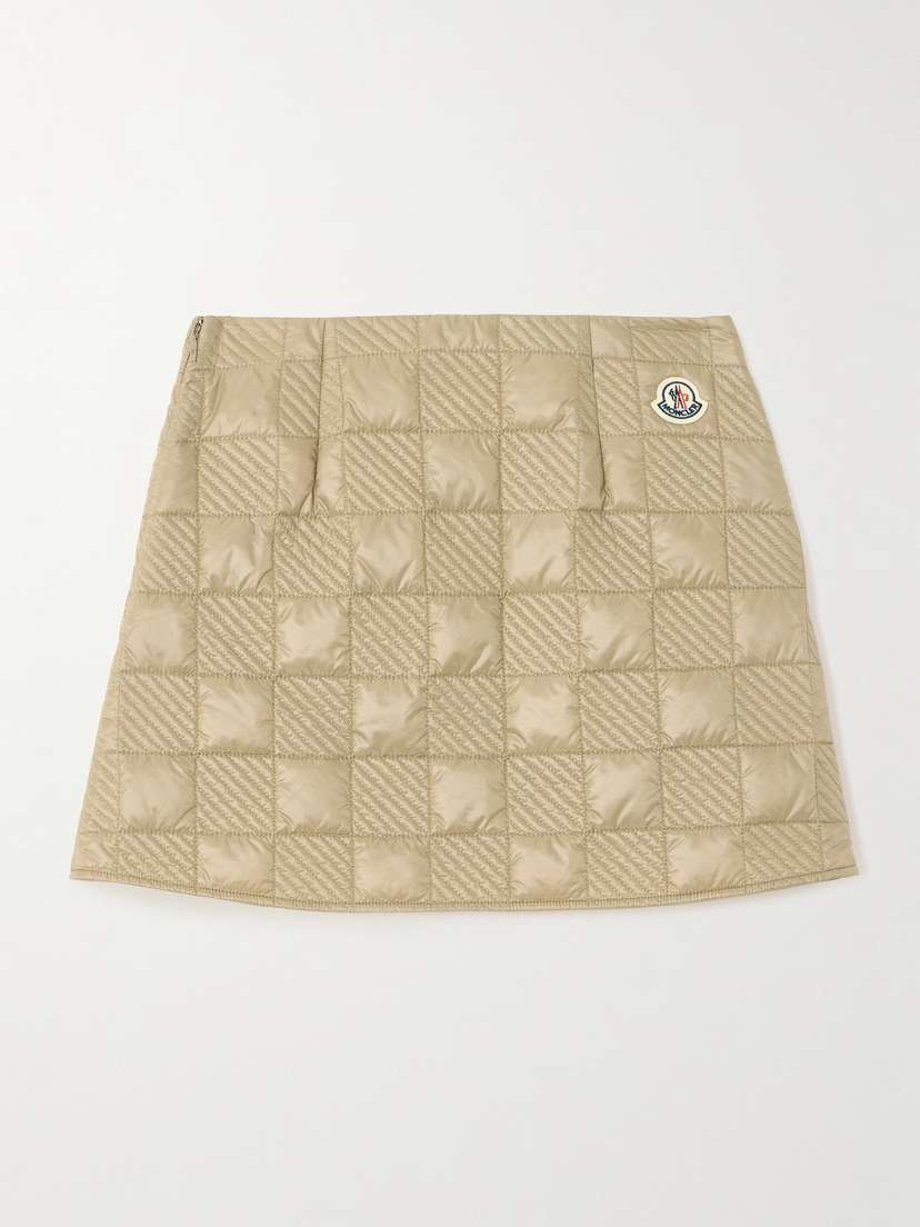 Moncler Quilted Appliquéd Shell Mini Skirt