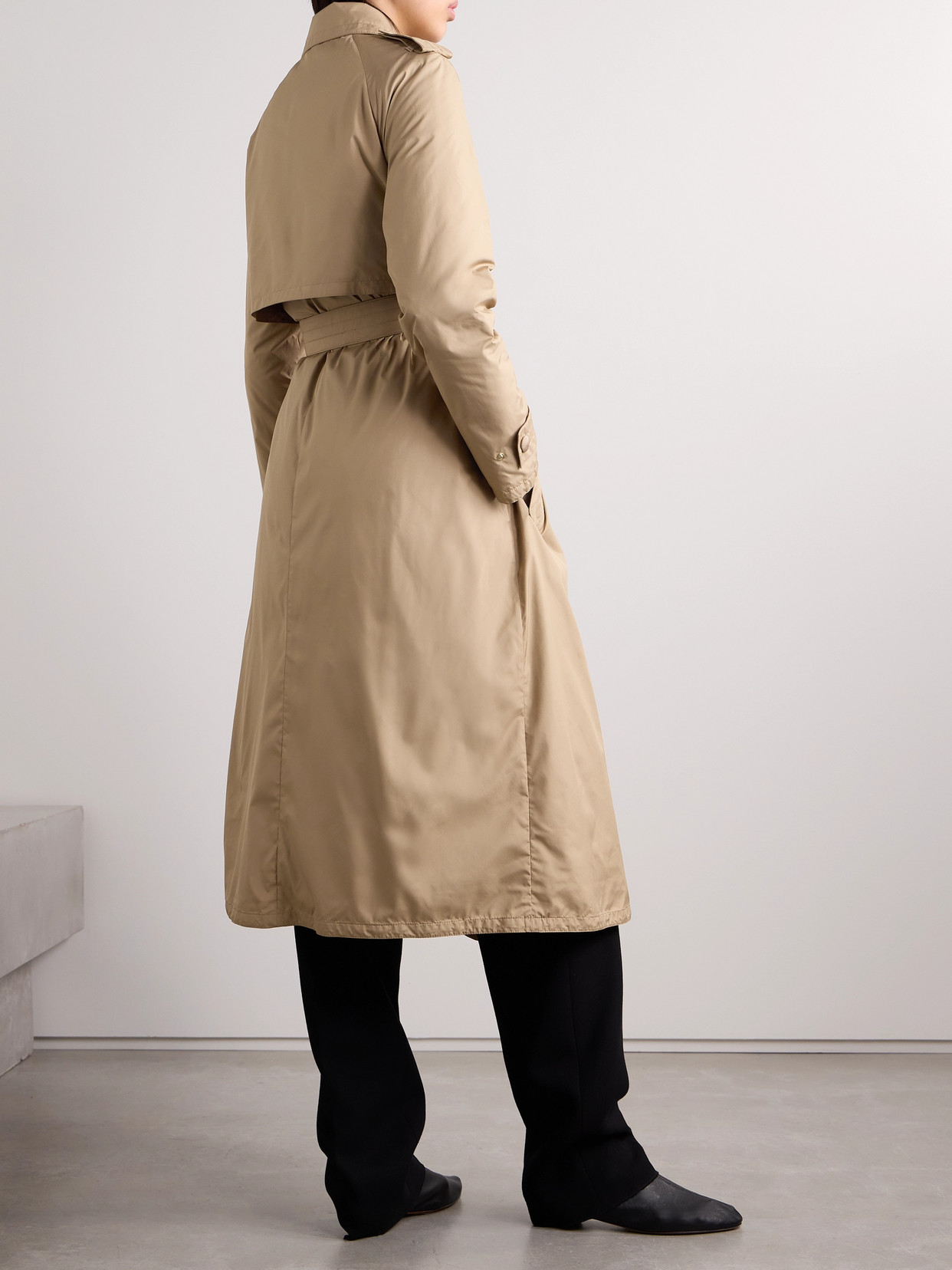 MONCLER BARBENTANE BELTED DOUBLE-BREASTED PADDED SHELL DOWN TRENCH COAT