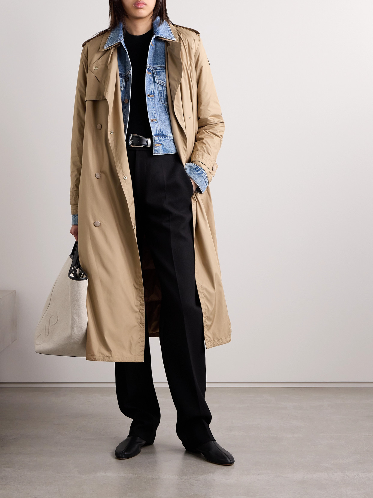 MONCLER BARBENTANE BELTED DOUBLE-BREASTED PADDED SHELL DOWN TRENCH COAT