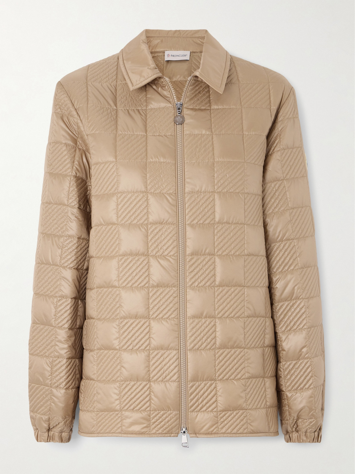 Moncler Quilted Shell Jacket In Brown