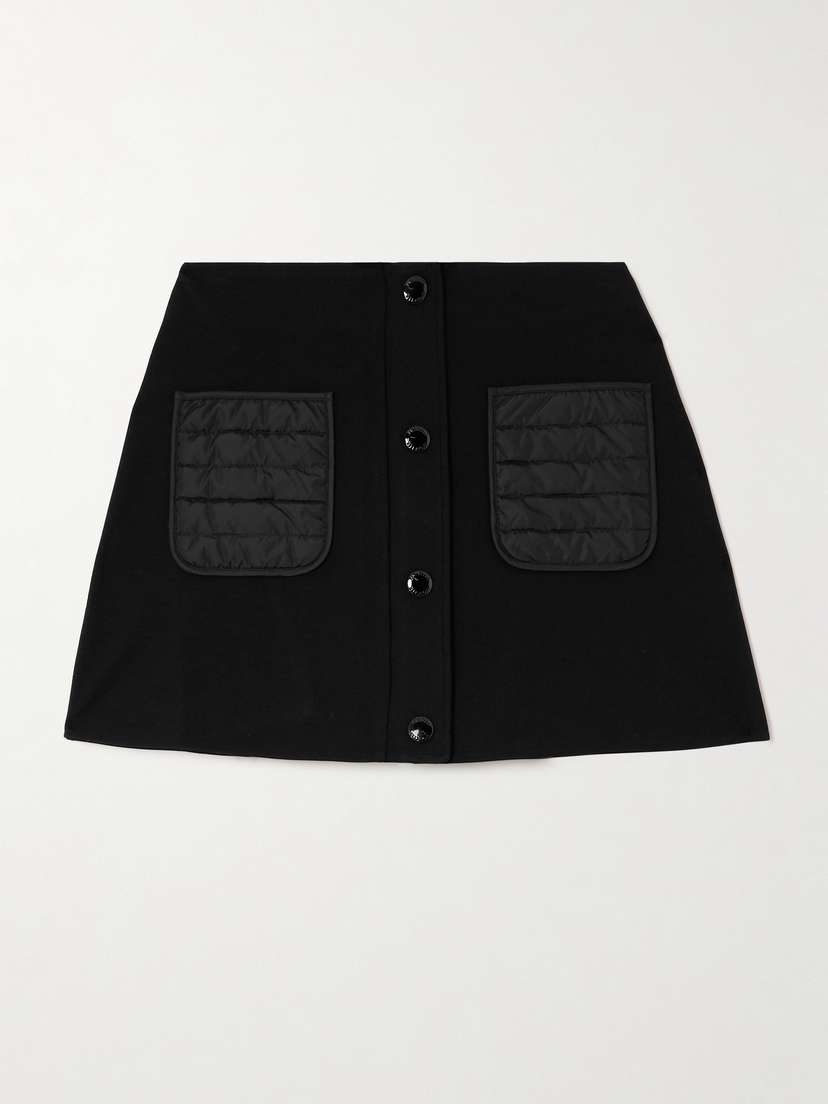 Moncler Shell-trimmed Crepe Mini Skirt