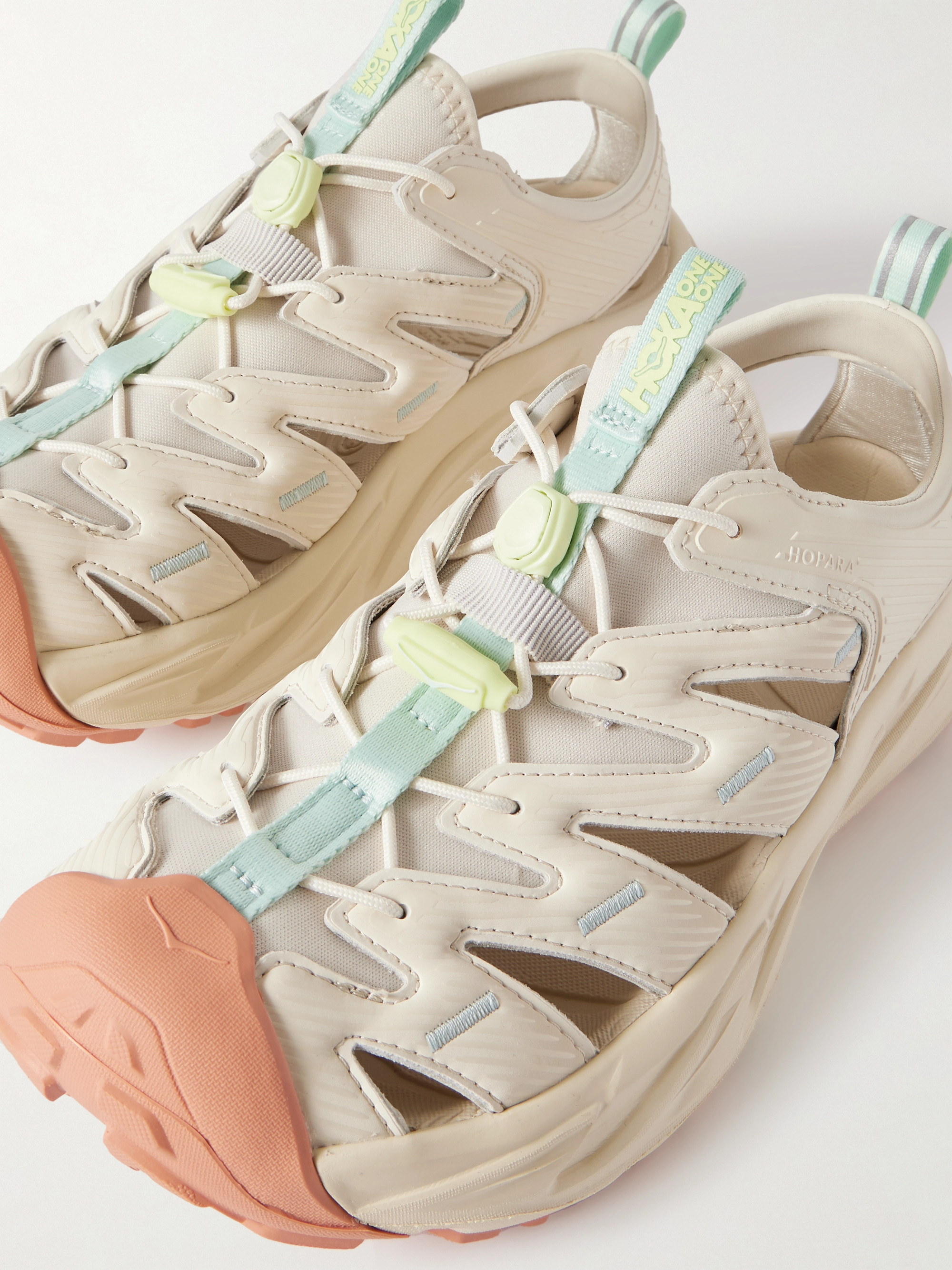 HOKA ONE ONE Hopara cutout rubber-trimmed mesh sandals thumbnail