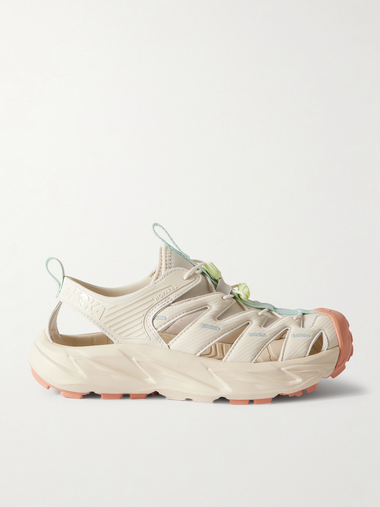 Hoka One One - Hopara Cutout Rubber-trimmed Mesh Sandals - Neutrals