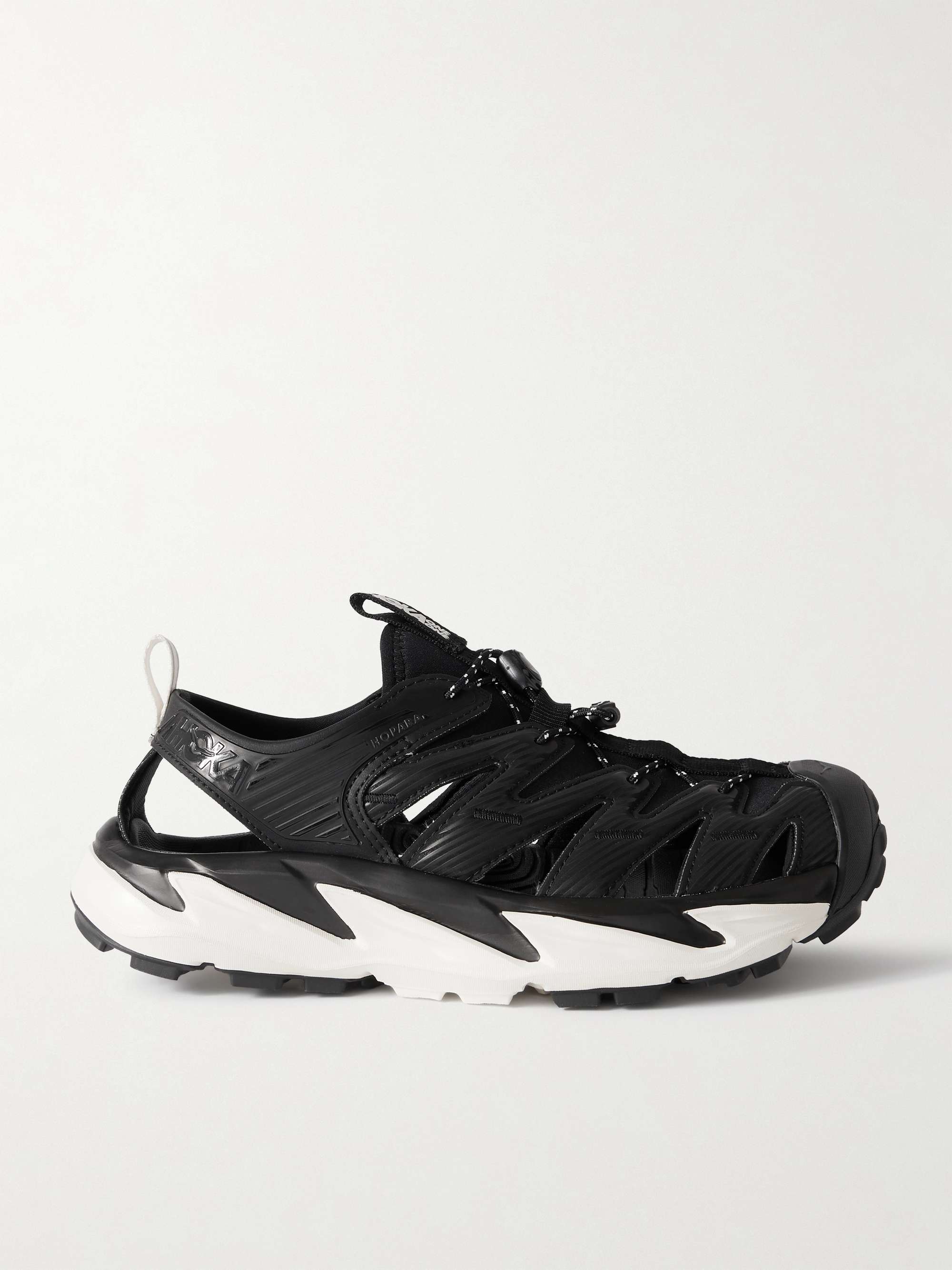 HOKA ONE ONE Hopara cutout rubber-trimmed mesh sandals | NET