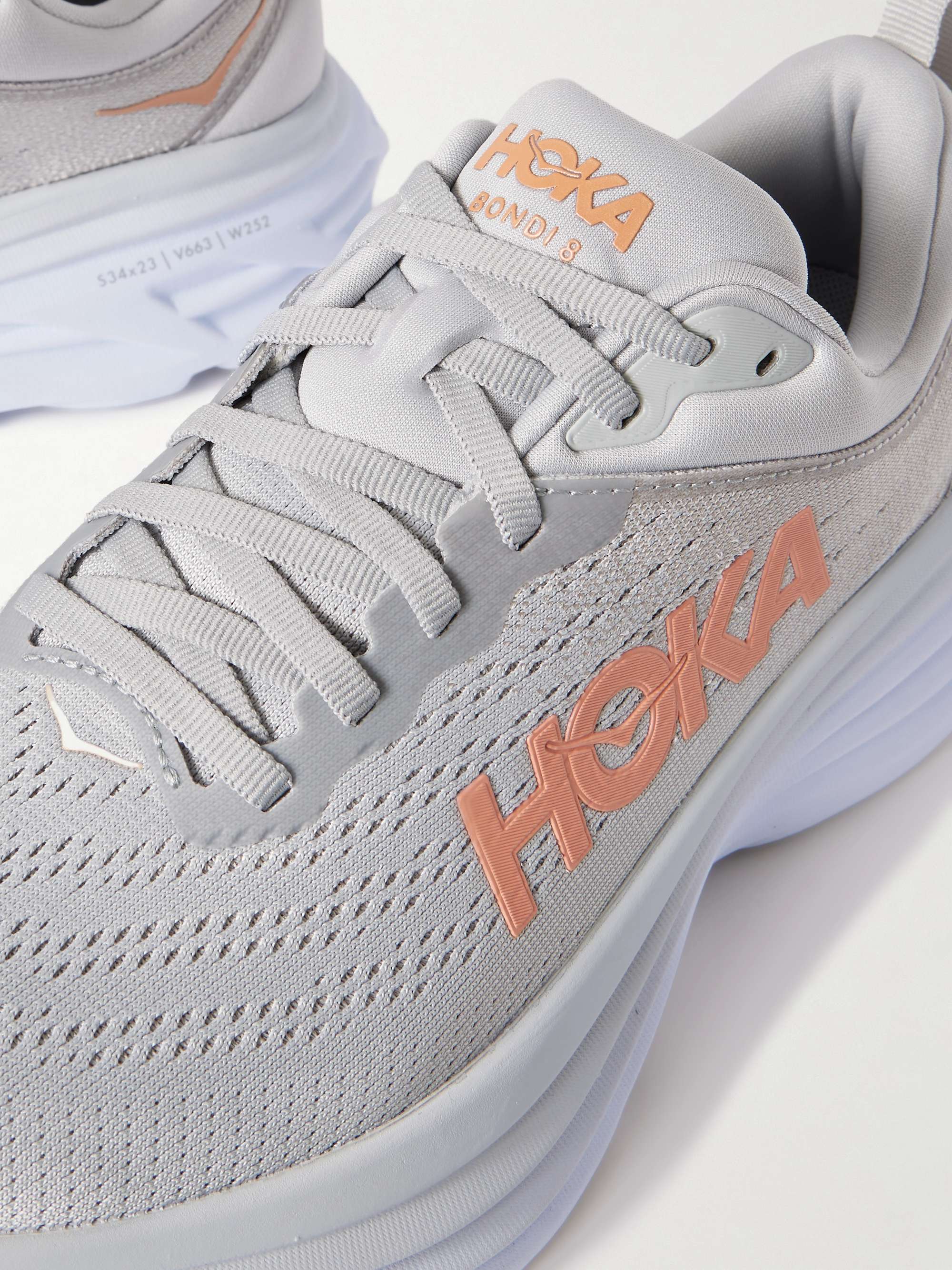 HOKA ONE ONE Bondi 8 rubber-trimmed mesh sneakers