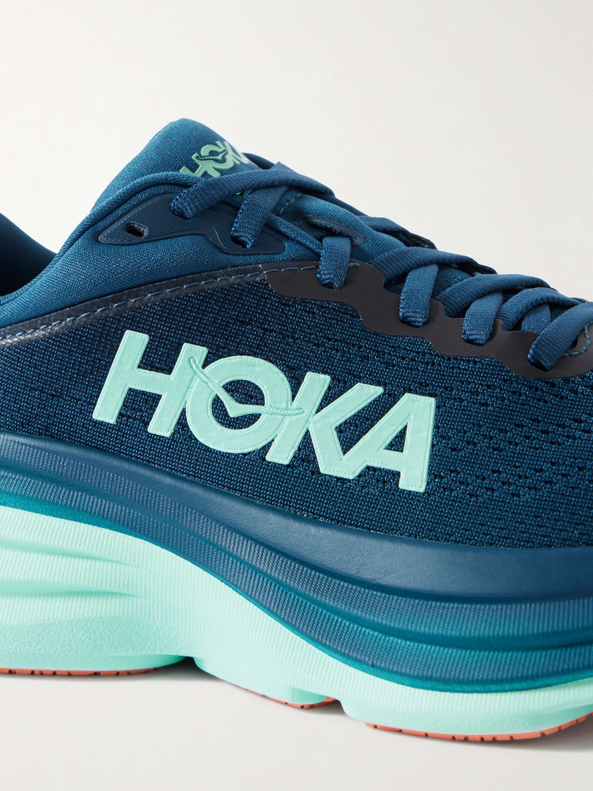 HOKA ONE ONE Bondi 8 rubber-trimmed mesh sneakers